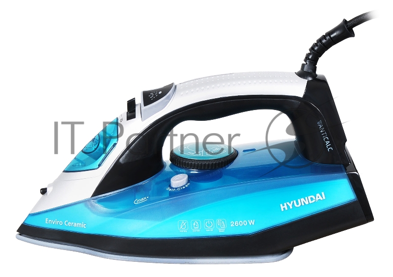 Утюг Hyundai H-SI01571 2600Вт черный/голубой
