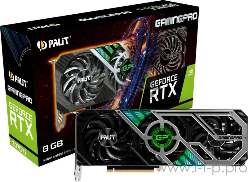 Видеокарта Palit PCI-E nVidia GeForce RTX3070TI GAMINGPRO 8Gb (256bit/GDDR6/HDMI/DPx3) (NED307T019P2-1046A)