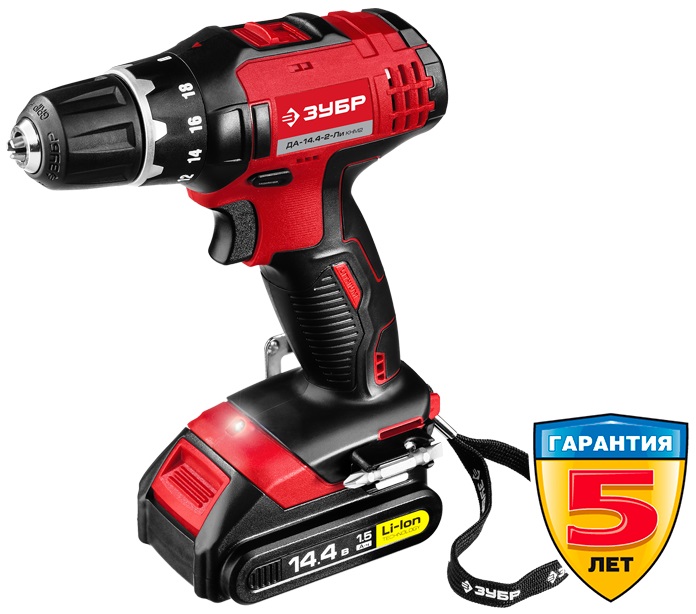 Дрель, Шуруповерт ЗУБР ДА-14.4-2-Ли КНМ2 Дрель-шуруповерт ДА-14.4-2-Ли КНМ2 { 14.4 В, Li-Ion, 2 АКБ, ЗУБР }