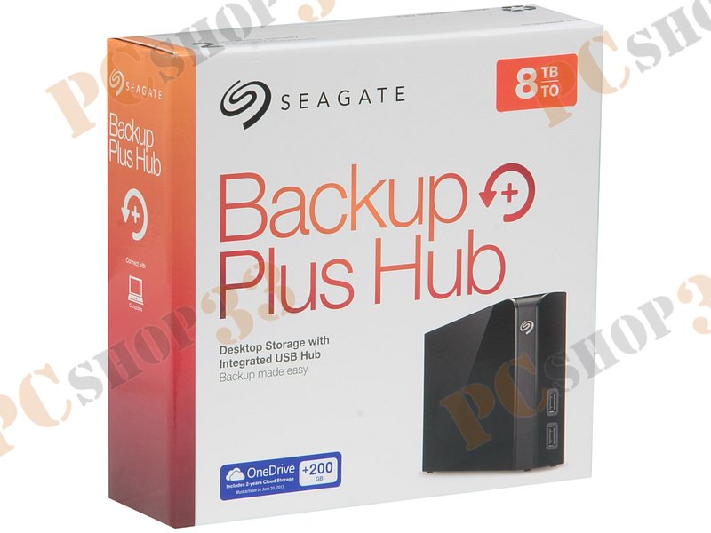 Внешний жесткий диск 8000ГБ Seagate Backup Plus Hub STEL8000200, черный (USB3.0)