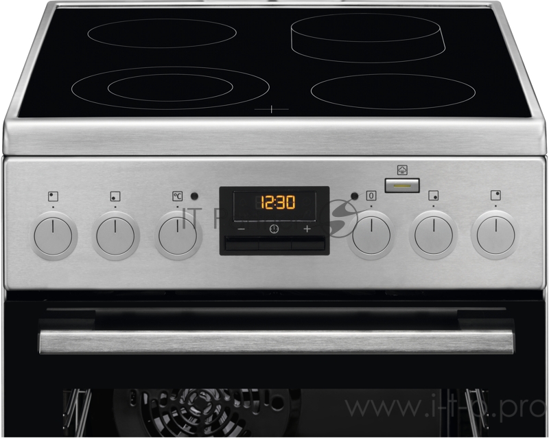 Электрическая плита ELECTROLUX со стеклокерамикой, 50см шириной, нержавеющая сталь c Anti Finger Print, мультифункциональная электрическая духовка с паром SteamBake, электрический гриль, электронное управление с отключением духовки и утапливаемыми п