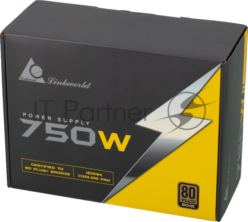 Блок питания LinkWorld ATX 750W LW-750B 80+ (24+8+4+4pin) APFC 120mm fan 12xSATA RTL