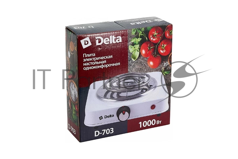 Плитка электрическая DELTA D-703 одноконфорочная спираль белая (5)