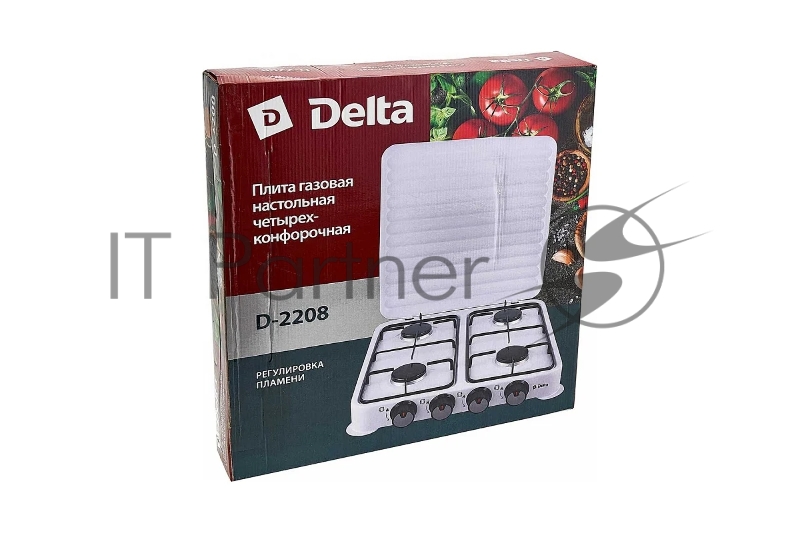 Плитка газовая DELTA D-2208 четырехконфорочная цвет белый