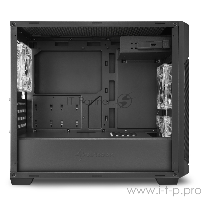 Sharkoon V1000 window Игровой корпус чёрный (Micro-ATX, сталь, акрилл, fan 2x120 мм + 1x120 мм, 2xUSB 3.0, audio)