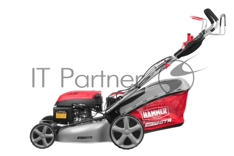 Газонокосилка бензо Hammer KMT173GTR 6лс173см3 шир.53см выс.25-75мм эл.запуск с акк, самох.