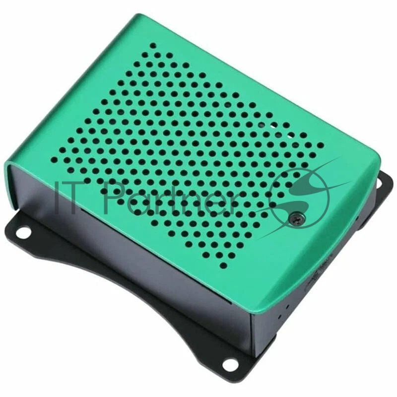 Корпус перфорированный Qumo с доп.креплением, Aluminum Case, Raspberry Pi 4B, green(RS037)