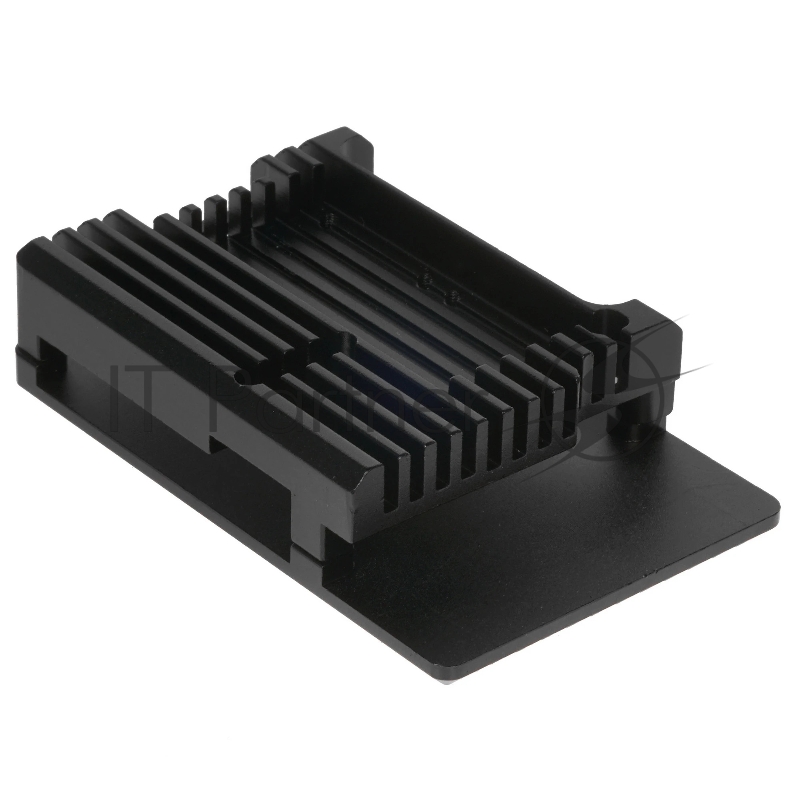 Корпус Qumo Aluminum case with double black fans, Raspberry Pi 4, black(RS010)