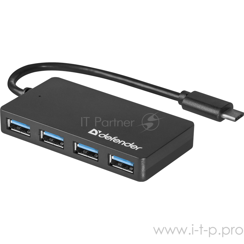 Контроллер DEFENDER Универсальный USB разветвитель Quadro Transfer USB3.1 TYPE C - USB3.0, 4порта (83208)