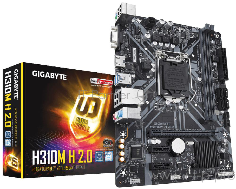 Мат. плата Socket1151 GIGABYTE H310M H 2.0 (iH310, 2xDDR4, SATA III, PCI-E, D-Sub, HDMI, 1Гбит LAN, USB3.1, mATX)
