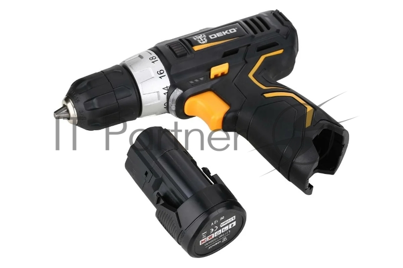 Аккумуляторная дрель 12В + набор 193 аксессуара в кейсе DEKO GCD12DU3 063-4138