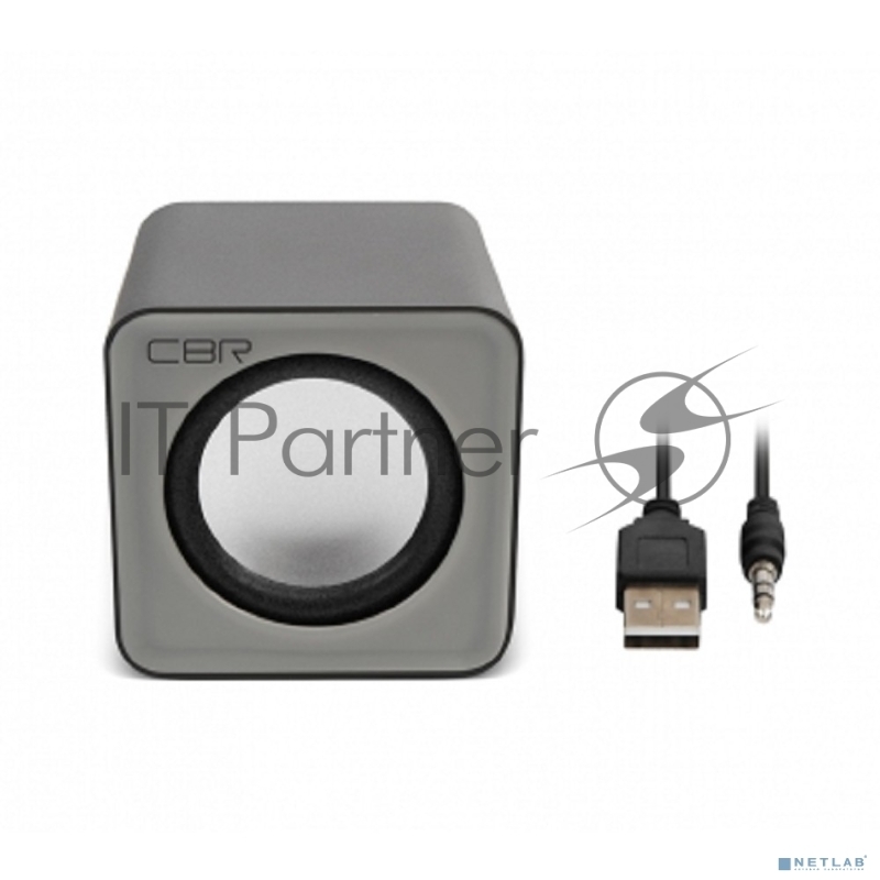 Акустическая система 2.0 CBR CMS 90 Grey, питание USB, 2х3 Вт (6 Вт RMS), материал корпуса пластик, 3.5 мм линейный стереовход, регул. громк., длина кабеля 1 м, цвет серый