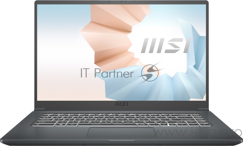 Ноутбук MSI Modern 15 A11SBU-476RU TigerLake i7-1165G7/8GB /512GB SSD/noODD/15.6 FHD,60Hz IPS/MX450, GDDR5 2GB/WiFi+BT/Win10/Carbon Grey