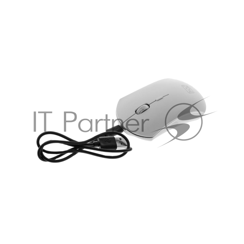 Мышь Qumo Office Luna M74 white, беспроводная, офис, аккумуляторная 600 mAh, кабель зарядки