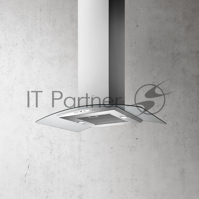 Вытяжка ELICA, Декоративный дизайн, островная, 90х60 см, 1200 куб.м., электронное управление, дисплей, нержавеющая сталь+стекло