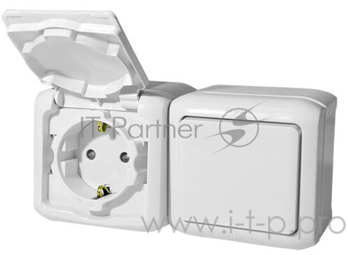 розетки и выключатели Legrand 782318 Выключатель + Розетка Quteo IP44 Quteo (Белый)