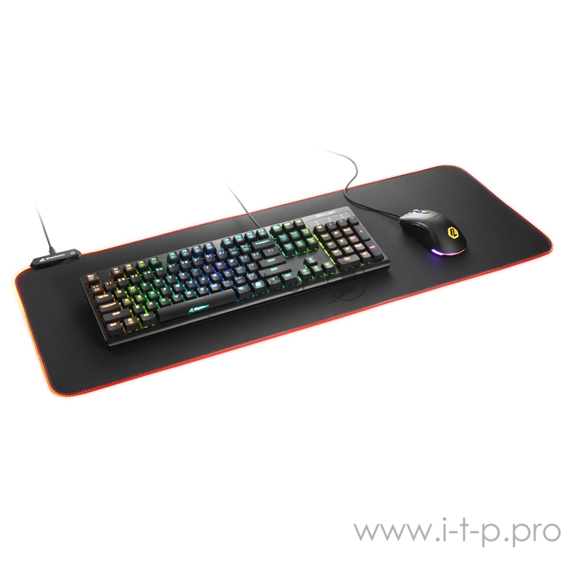 Игровой коврик для мыши Sharkoon 1337 RGB V2 800 (800 x 300 x 3 мм, RGB подсветка, текстиль, резина)