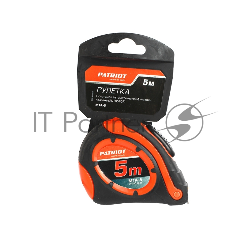 Рулетка PATRIOT MTA-5, автостоп, ударопрочный корпус, обрезиненная, 5м
