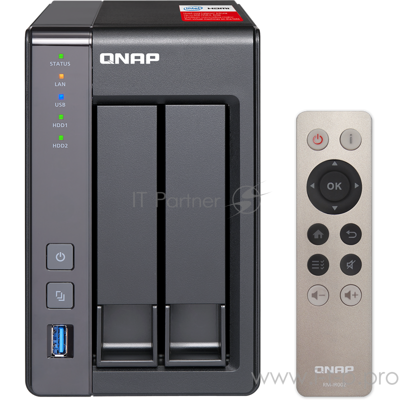 Дисковый массив QNAP TS-251+-8G Сетевое хранилище 2xHDD 2,5