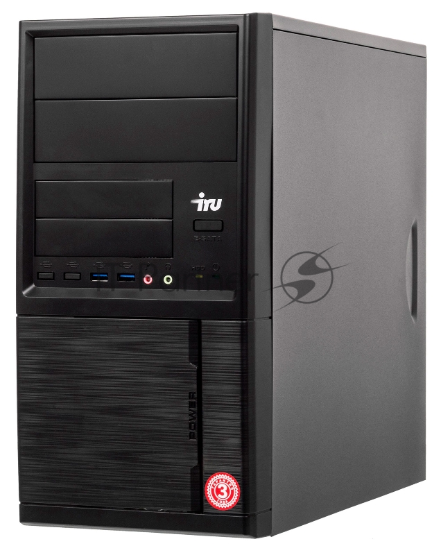Компьютер IRU Office 615 MT i5 10400 (2.9)/16Gb/1Tb 7.2k/SSD240Gb/UHDG 630/Windows 10 Professional 64/GbitEth/400W/черный