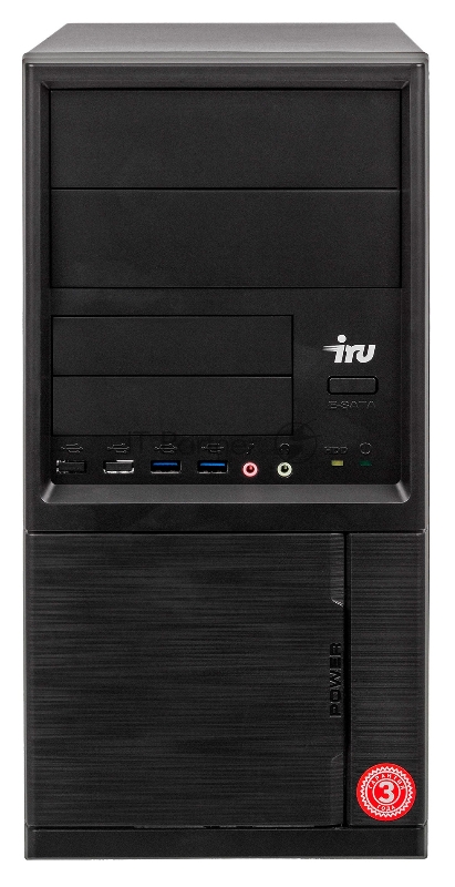 Компьютер IRU Office 615 MT i5 10400 (2.9)/16Gb/1Tb 7.2k/SSD240Gb/UHDG 630/Windows 10 Professional 64/GbitEth/400W/черный