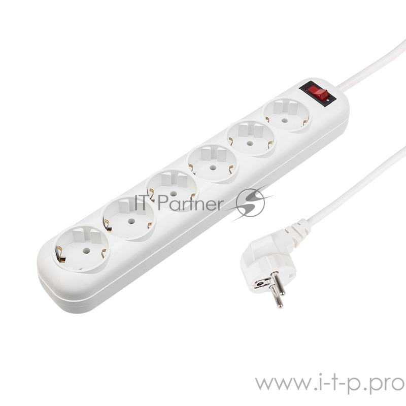 Сетевой фильтр 6 гнезд 1.5 м 3х0,75 мм² с/з OPTIMA белый PROCONNECT