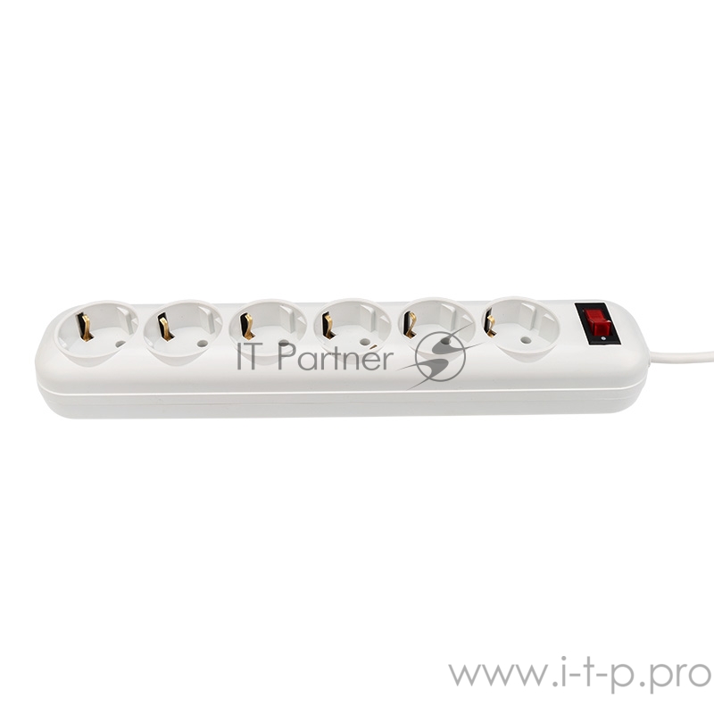 Сетевой фильтр 6 гнезд 1.5 м 3х0,75 мм² с/з OPTIMA белый PROCONNECT