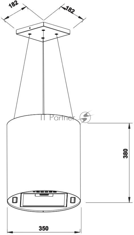 Вытяжка каминная Weissgauff Nissa Remote WH белый управление: кнопочное (1 мотор)