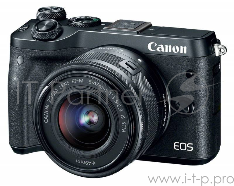 Фотоаппарат Canon EOS M6 черный 24.2Mpix 3 1080p WiFi 15-45 IS STM f/ 3.5-6.3 LP-E17
