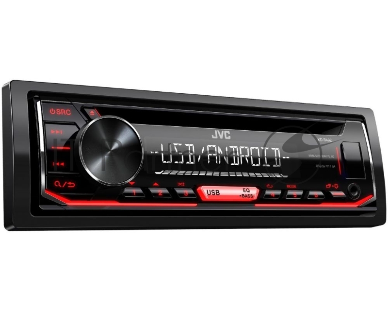 Автомагнитола CD JVC KD-R492 1DIN 4x50Вт