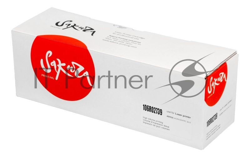 Картридж SAKURA 106R02739 для Xerox WC 3655, черный, 14400 к.