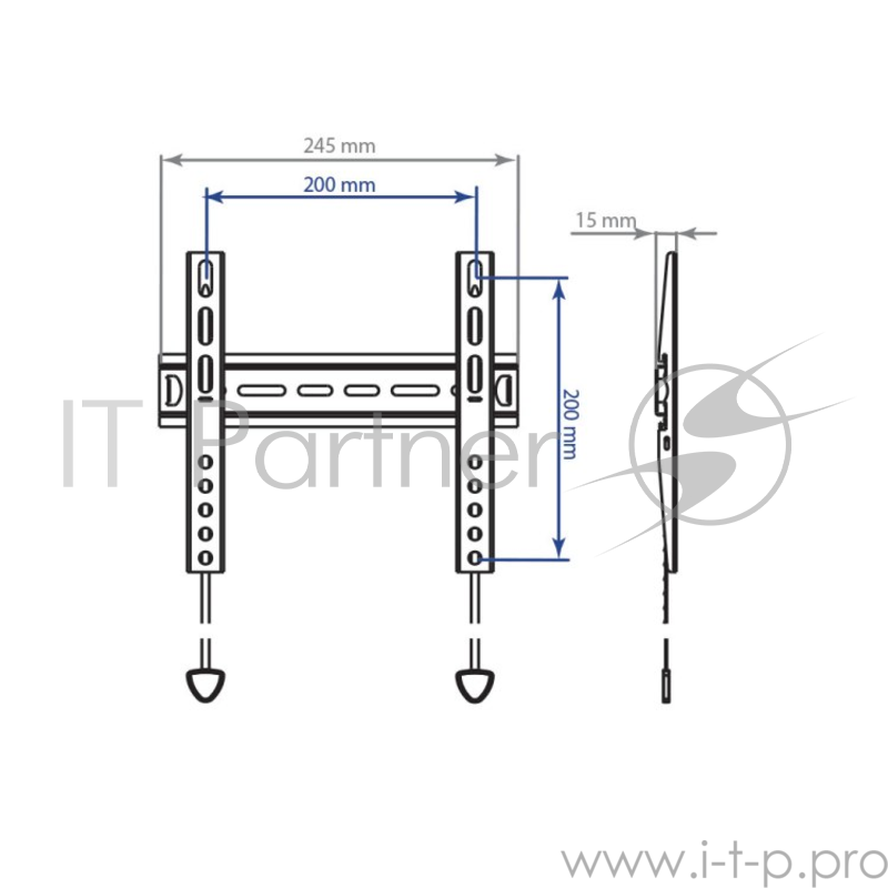 Кронштейн для телевизора Kromax VEGA-13 черный 15-42 макс.35кг настенный ультраплоский