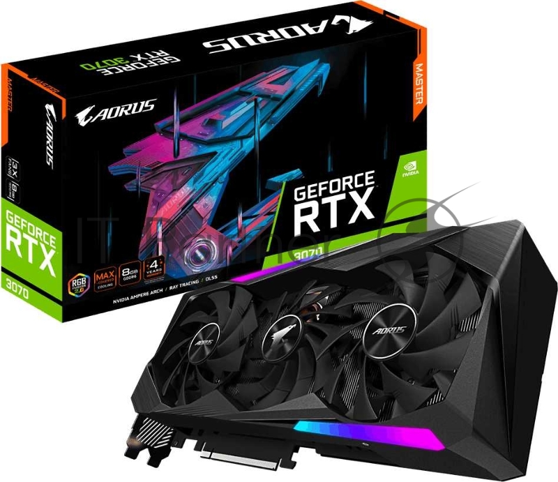 Видеокарта Gigabyte PCI-E nVidia GeForce RTX 3070 8Gb AORUS MASTER LHR RTL (GV-N3070AORUS M-8GD 2.0)