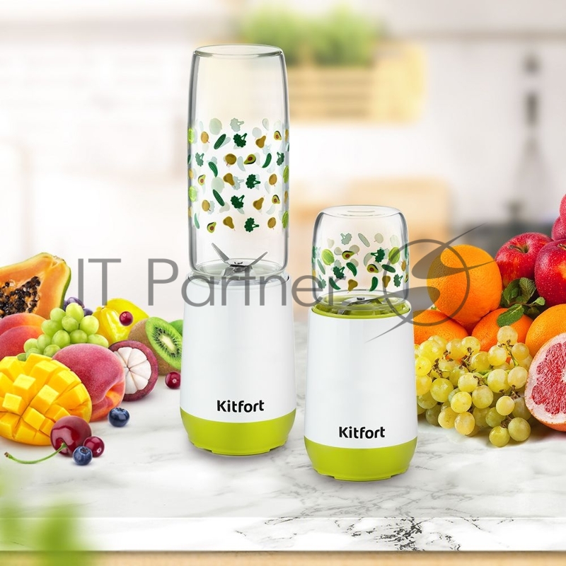 Блендер стационарный Kitfort КТ-3043-2 белый/салатовый