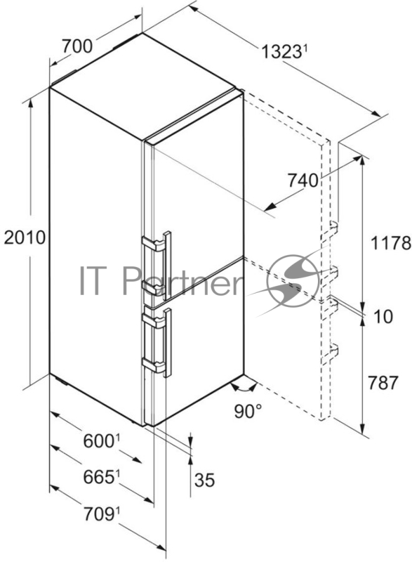 Холодильник Liebherr CBNbe 5775 бежевый (двухкамерный)
