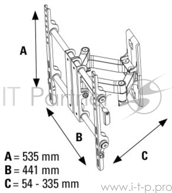 Кронштейн для телевизора Hama H-108730 черный 23-50 макс.45кг настенный поворотно-выдвижной и накл