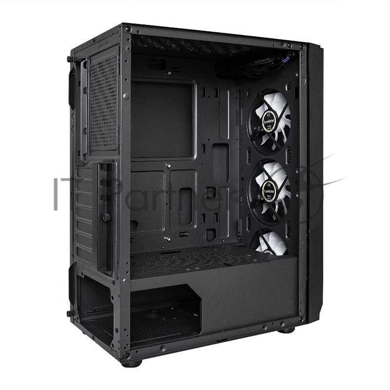 Корпус Miditower ExeGate EX290155RUS EVO-5001-NPX700 (ATX, 700NPX 12см, 2*USB+1*USB3.0, HD аудио, черный, 3 вент.12см с RGB подсветкой, пылевые фильтры, боковая панель - закаленное стекло)