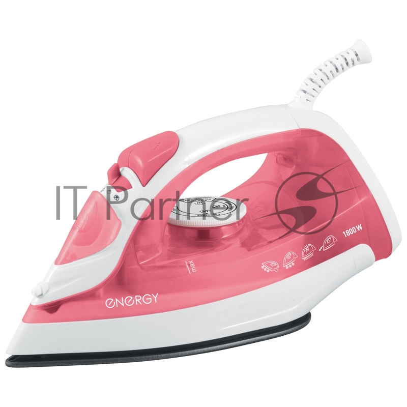Утюг ENERGY EN-301 коралловый (1800Вт, пар, спрей, пар.удар, самооч., тефлоновая подошва)