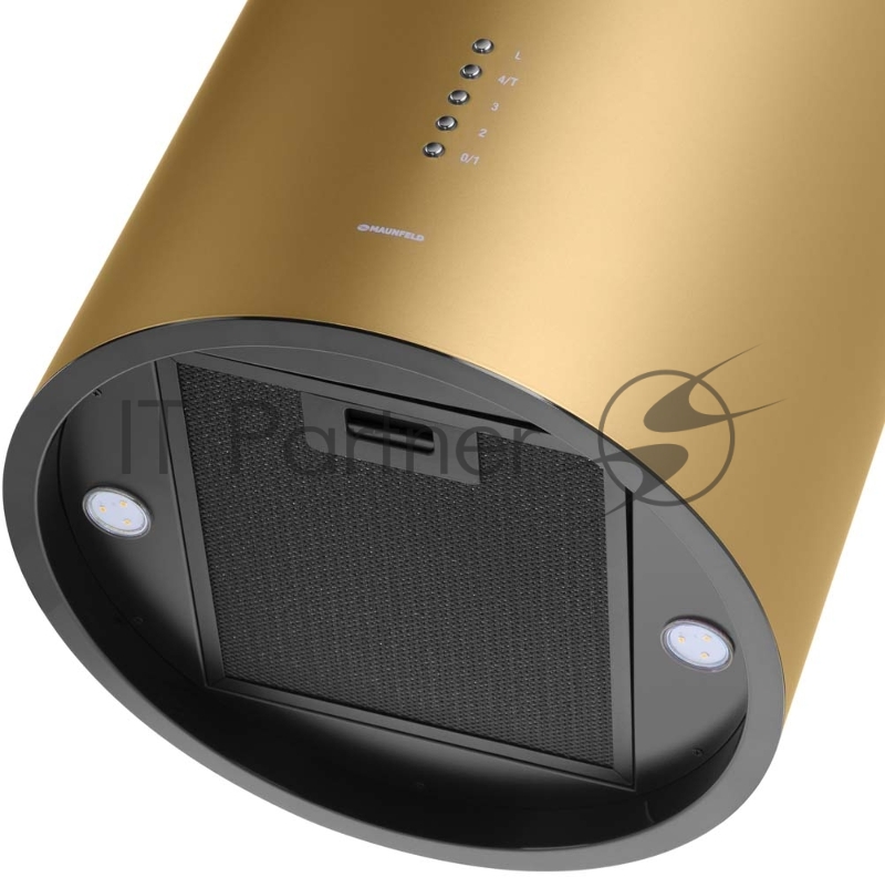 ВЫТЯЖКА MAUNFELD LEE ISLA 39 WHITE ВЫТЯЖКА MAUNFELD LEE ISLA 39 WHITE/ островная вытяжка с потолочным креплением, 1050 м3, кухни до 40м2, 52дБ, LED, электронное управление, в опции угольный фильтр CF172C, золотая