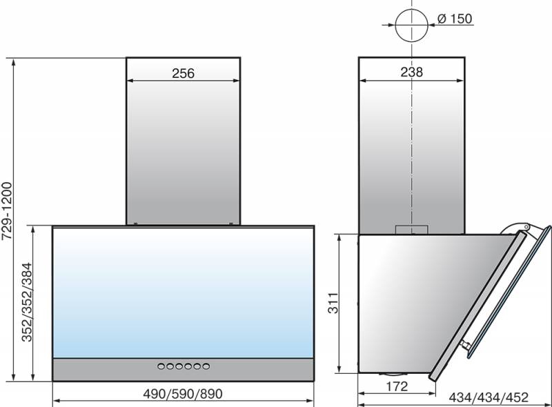 Вытяжка ELIKOR Рубин S4 50П-700-Э4Д антрацит/черный
