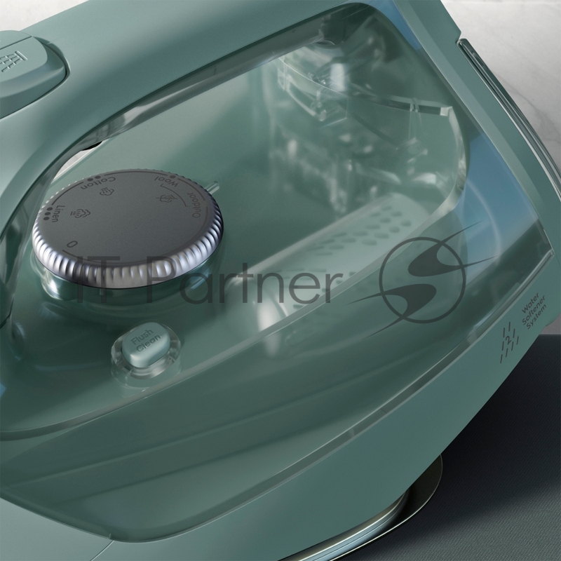 Утюг Electrolux E7SI1-6LG, Цвет -Зеленый, Материал подошвы SKI500, мощность - 2300 Вт, 3-полосное автоматическое отключение Saftey, паровой удар 220 г ,Постоянная подача пара 0-35 г / мин, регулируемый пар, бак для воды 370 мл, индикатор горячей под