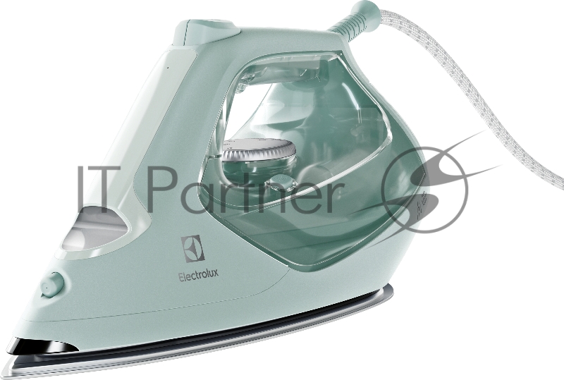Утюг Electrolux E7SI1-6LG, Цвет -Зеленый, Материал подошвы SKI500, мощность - 2300 Вт, 3-полосное автоматическое отключение Saftey, паровой удар 220 г ,Постоянная подача пара 0-35 г / мин, регулируемый пар, бак для воды 370 мл, индикатор горячей под