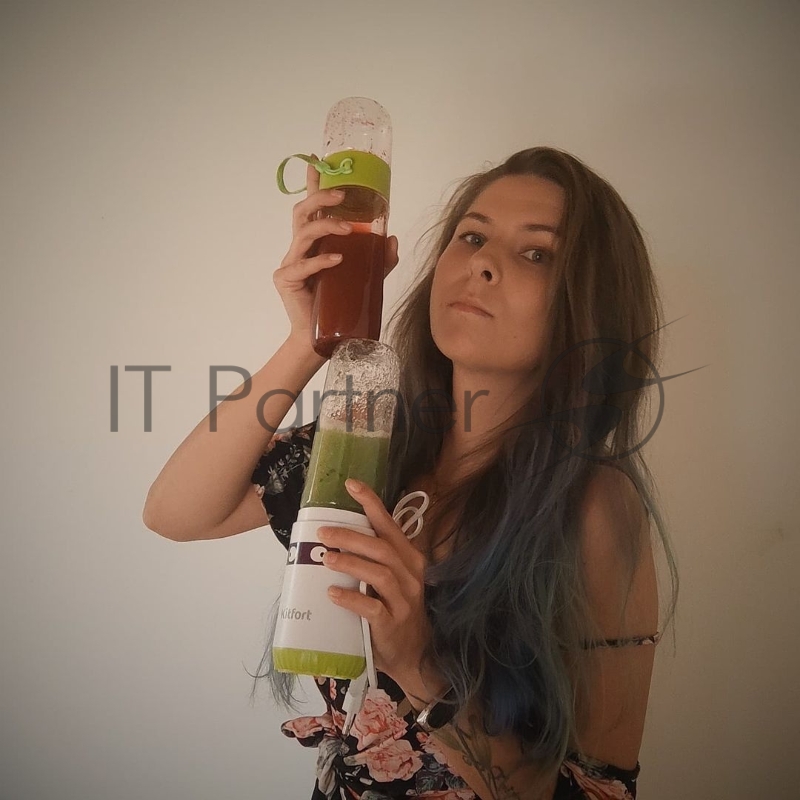 Блендер стационарный Kitfort КТ-3033-2 150Вт белый/салатовый