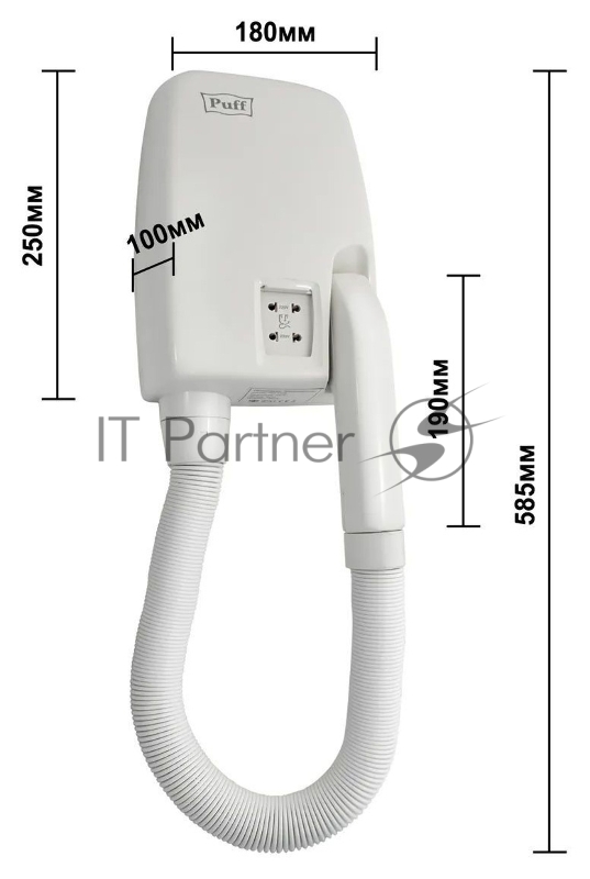 Фен Puff 850B 850Вт белый