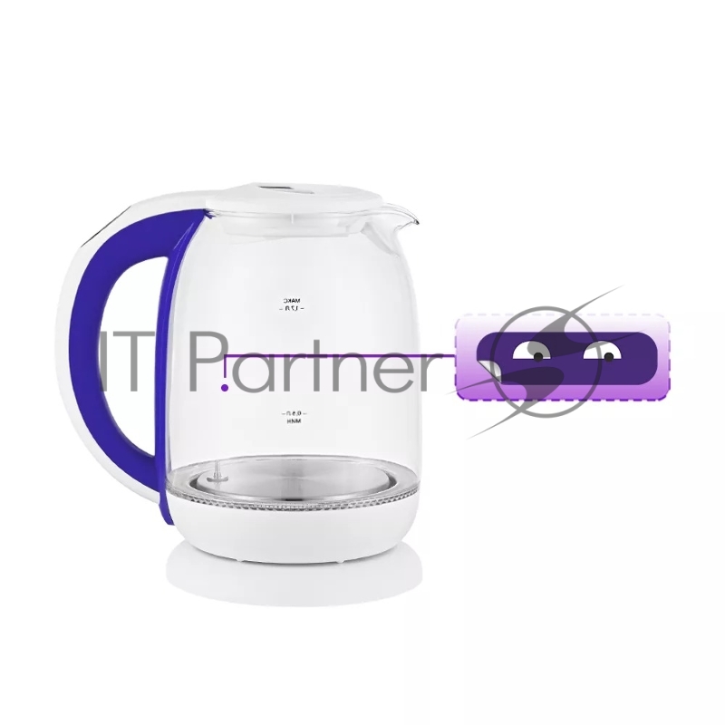 Чайник электрический Kitfort КТ-6140-1 1.7л. 2200Вт белый/фиолетовый