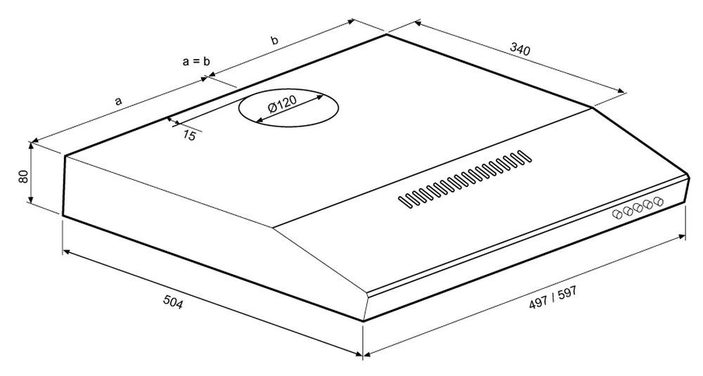 Вытяжка KRONA Jessica PB 600 slim черный управление: кнопочное (1 мотор)