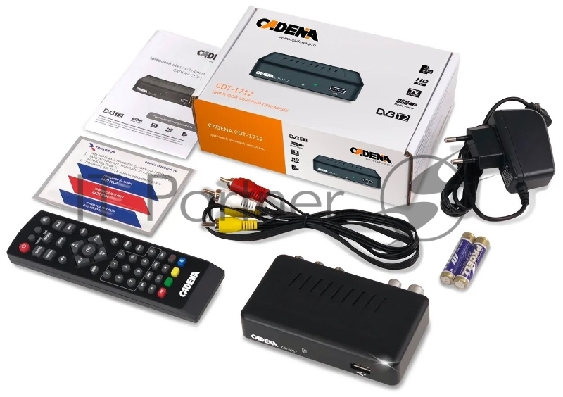 Ресивер DVB-T2 Cadena CDT-1712 (TC) черный