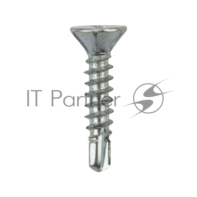 Саморез оконный KRANZ сверло, 3.9х19, белый цинк, короб (500 шт./уп.)