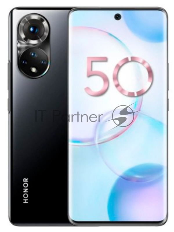 Смартфон Honor 50 128Gb 8Gb черный моноблок 3G 4G 6.78 1080x2388 Android 11 24Mpix WiFi NFC GPS GSM900/1800 GSM1900