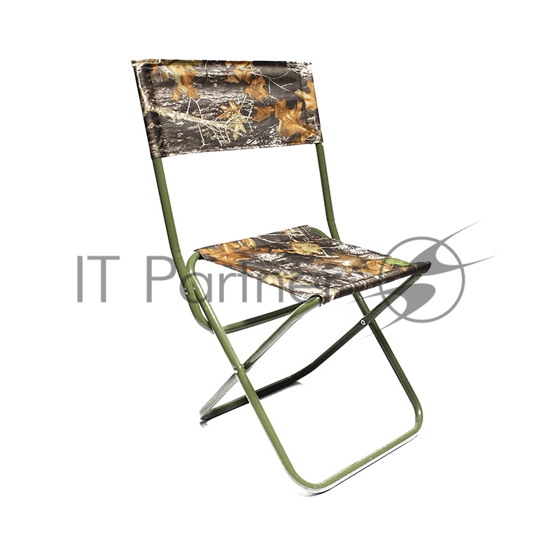 Стул туристич. СЛЕДОПЫТ складной со спин., сред. 350х470х810мм, труба сталь 20х1мм (лес темный)/5/